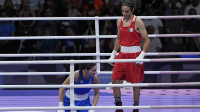 Italian female boxer Angela Carini and Algerian boxer Iman Khalif